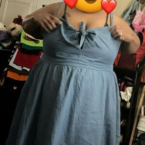 Torrid Blue Midi Dress size 5=28w worn once excellent condition I love this dres